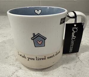 I WISH YOU LIVED NEXT DOOR 18oz Mug HAND PAINTED HEART Inside Rim Dwell Studio